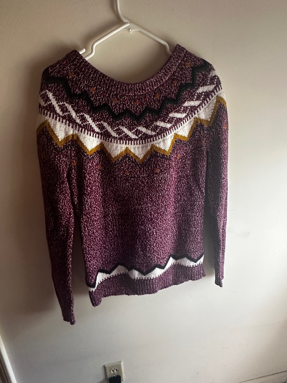 Old Navy Women's Marled Plum Fair Isle Sweater